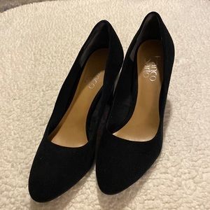 Franco Sarto Black Suede Pumps